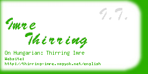 imre thirring business card